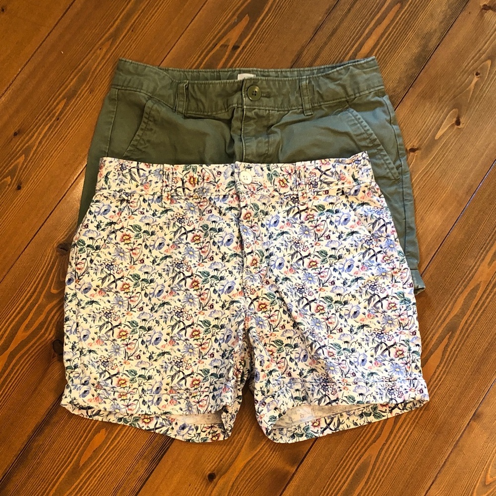 Gap Girls Shorts Lot Floral Green Size12